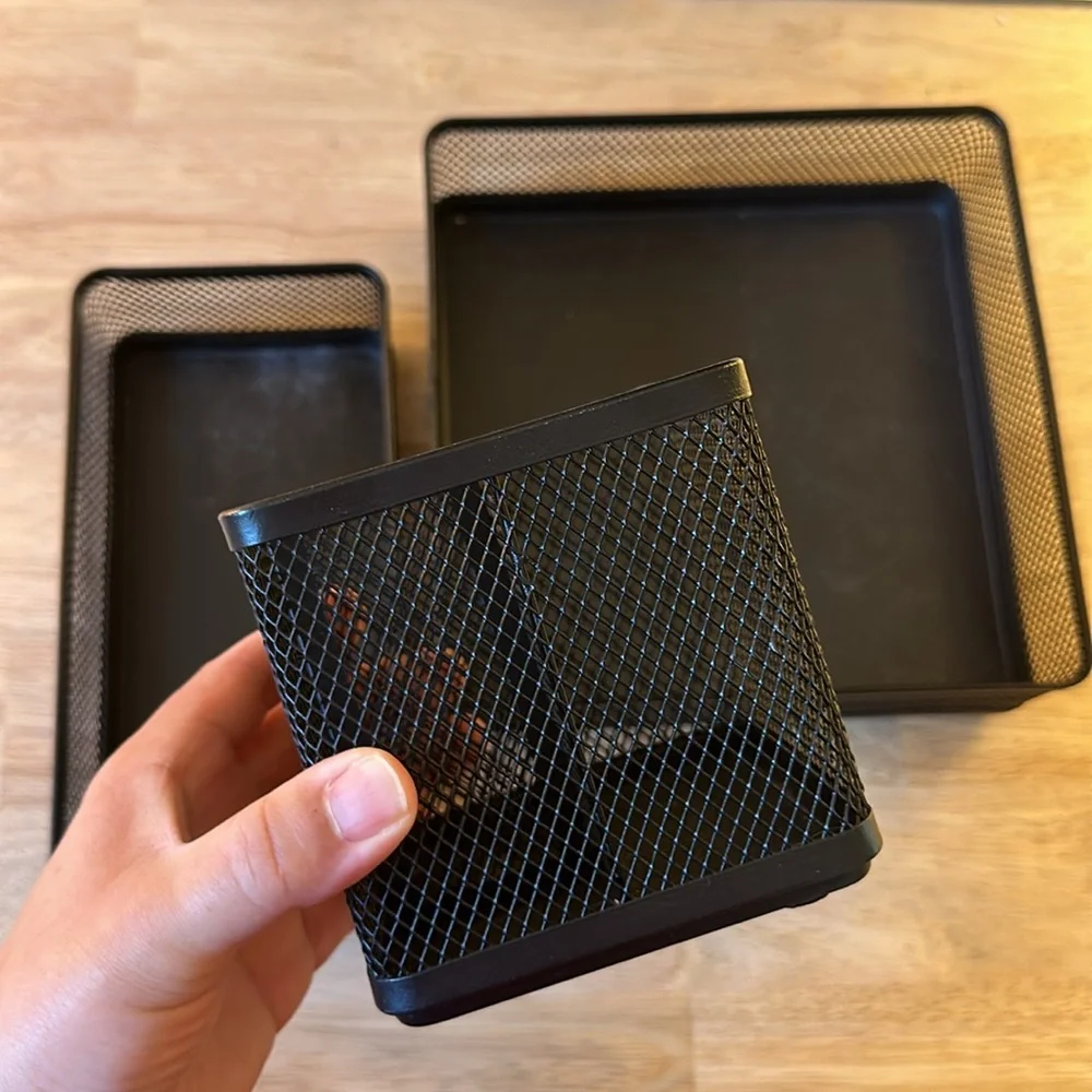 5 pcs Mesh Black wire desk accessories from Target pencil holder and organizers